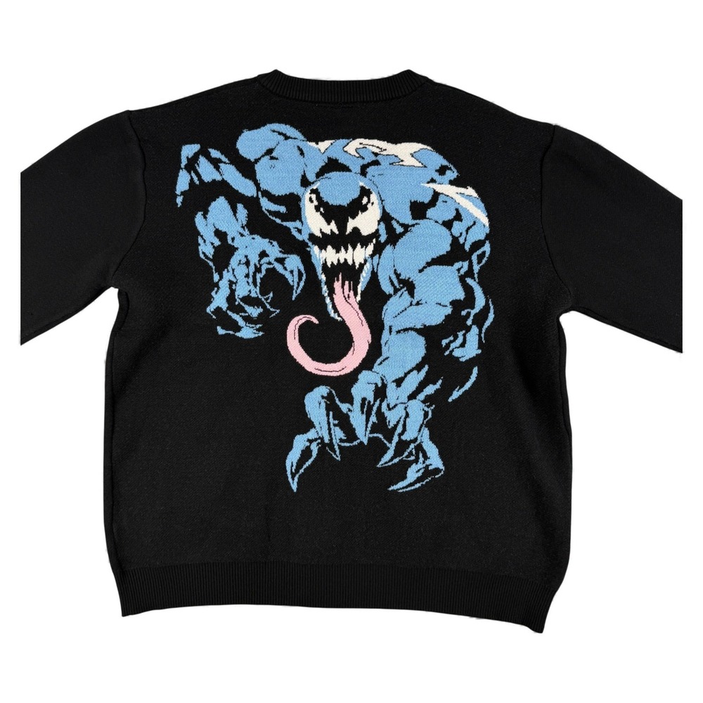 Cakeworthy Marvel Venom Cardigan‎ Sweater Mens XL Black Button Front Knit